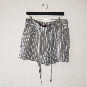 Express Elastic Waist Tie Stripe Shorts Sz L - NWT